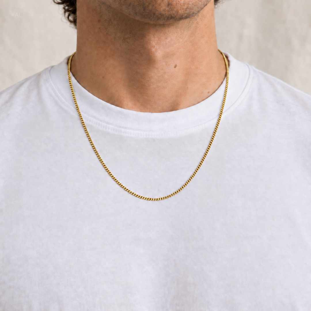 Curb Necklace Thin Gold