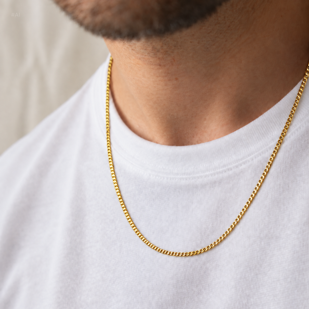 Curb Necklace Thin Gold
